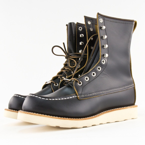 Red Wing Billy Boot 8" Moc Toe Black Klondike - Picture 2 of 8